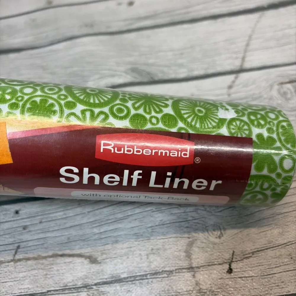 Rubbermaid Shelf Liner Vintage 1976 Groovy Floral Lime Green 10 Feet NEW 1607